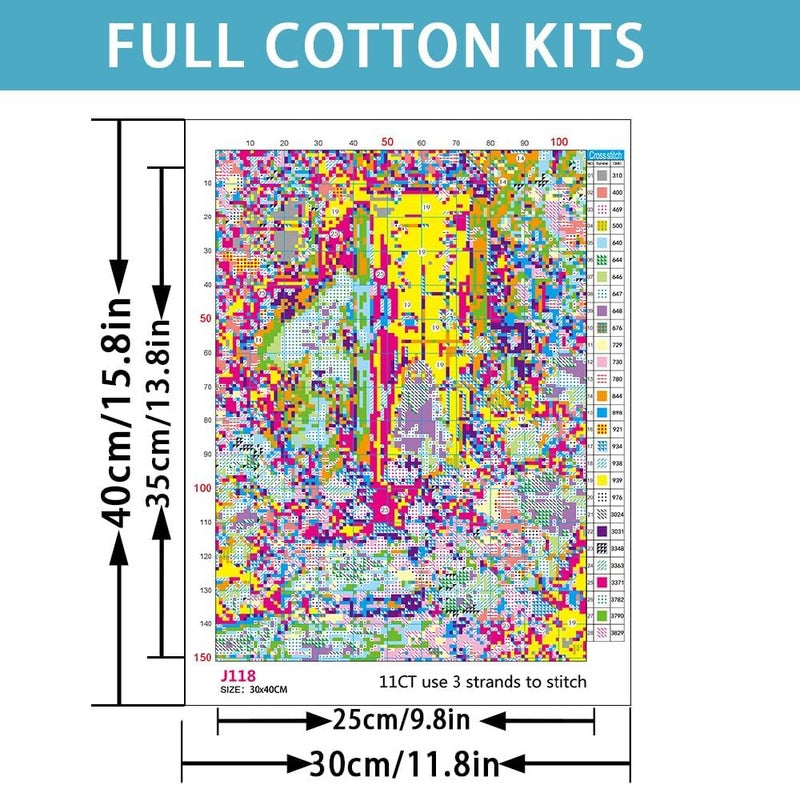 Eterkosu Halloween Counted Cross Stitch Kits for Adults, Ghost Stamped Cross Stitch Kits for Beginners, Needlepoint Cross-Stitch Horror Patterns Embroidery Kits Arts and Crafts for Home Decor - Image 2